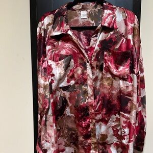 Floral Button-Up Blouse